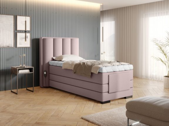 Veros 90x200 boxspring ágy matraccal rózsaszín