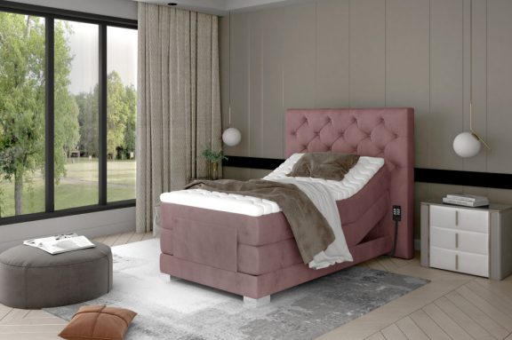Clover 90x200 boxspring ágy matraccal rózsaszín