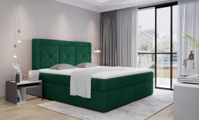Idris 140x200 boxspring ágy matraccal zöld