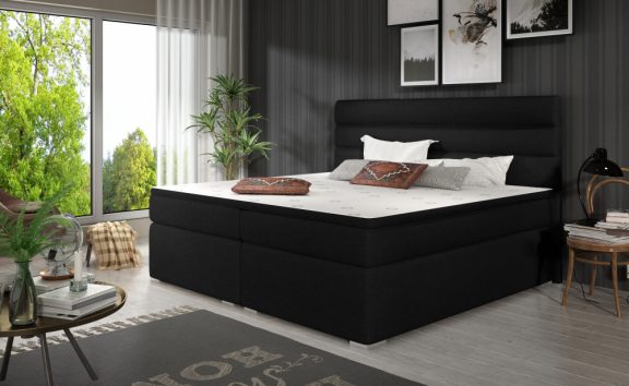 Softy 140x200 boxspring ágy matraccal fekete