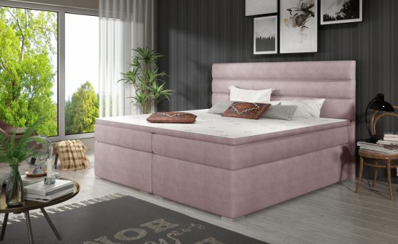 Softy 140x200 boxspring ágy matraccal rózsaszín