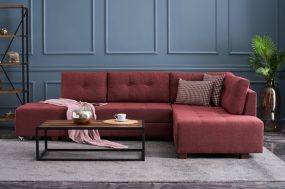   Manama Corner Sofa Bed Right - Claret Red Sarokkanapé 280x206x85  Bordó