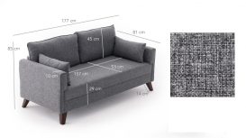 Bella Sofa For 2 Pr - Grey 2 Személyes kanapé 177x81x85  Szürke