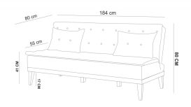 Fuoco - Anthracite 3 Személyes kanapé 184x80x80  Antracit