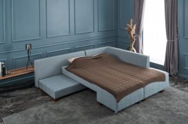 Manama Corner Sofa Bed Right - Light Blue Sarokkanapé 280x206x85  Világoskék