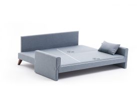 Bella Soft Yataklı Üçlü Koltuk - Blue 3 Személyes kanapé 208x81x85  Kék