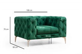 Como - Green Fotel 108x90x70  Zöld