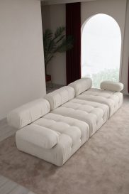 Doblo 3 Seater ( L1-O1-1R) - Cream Bouclette 3 Személyes kanapé 315x105x80  Krém