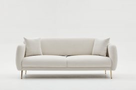 Simena - Cream 3 Személyes kanapé 210x95x80  Krém-Arany
