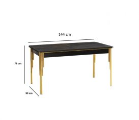 Damla-1101 Étkezőasztal  Fekete Arany