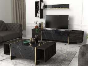VeyronSet1 Nappali bútor szett  Fekete Arany