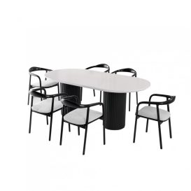 LI-932 Étkezőasztal  Fehér Fekete