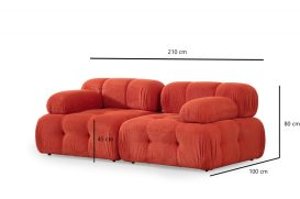 Doblo 2 Seater ( L1-1R) 2 Személyes kanapé 210x105x80  Piros