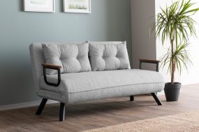   Sando 2-Seater - Teddy Fabric - Grey 2 Személyes kanapé 133x50x45  Szürke