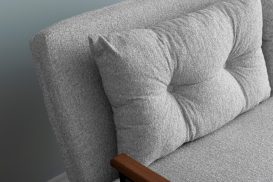 Sando 2-Seater - Teddy Fabric - Grey 2 Személyes kanapé 133x50x45  Szürke