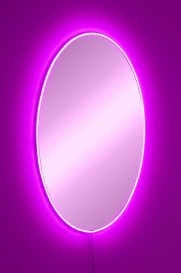Elliptical Single 30 x 40 cm Tükör LED -es világítással 30x40  Rózsaszín