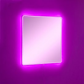 Square 30 x 30 cm Tükör LED -es világítással 30x30  Rózsaszín