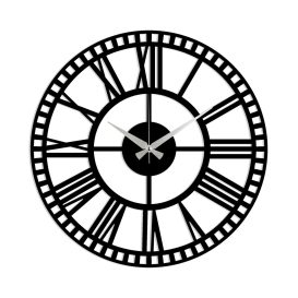 Metal Wall Clock 10 - Black Dekoratív fém falióra 48x48  Fekete