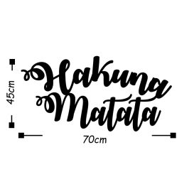 Hakuna Matata Fali fém dekoráció 70x35  Fekete