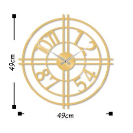 Metal Wall Clock 33 - Gold Dekoratív fém falióra 49x49  Arany