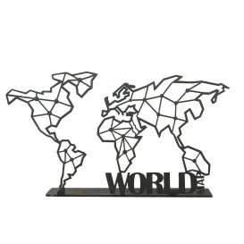 World Map Pod Asztali dekoráció 30x3x16  Fekete