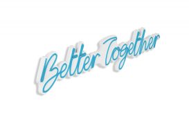 Better Together - Blue Dekoratív műanyag LED világítás 84x2x16  Kék