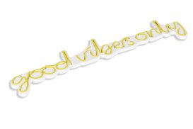 Good Vibes Only - Yellow Dekoratív műanyag LED világítás 76x2x19  Sárga