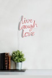 Live Laugh Love - Pink Dekoratív műanyag LED világítás 31x2x36  Rózsaszín