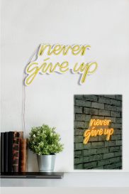 Never Give Up - Yellow Dekoratív műanyag LED világítás 40x2x23  Sárga