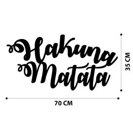 Hakuna Matata Fali fém dekoráció 70x35  Fekete