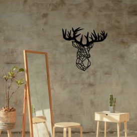 Deer Metal Decor Fali fém dekoráció 50x49  Fekete