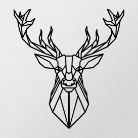 Deer Metal Decor 2 Fali fém dekoráció 60x65  Fekete