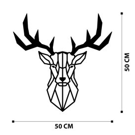 Deer2 Metal Decor Fali fém dekoráció 51x51  Fekete