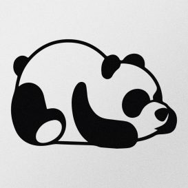 Panda Metal Decor Fali fém dekoráció 35x30  Fekete