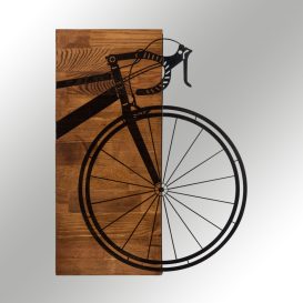 Bisiklet Fa fali dekoráció 45x58  Fekete-Dió