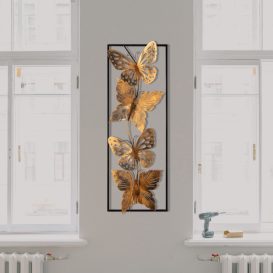 Butterfly Fali fém dekoráció 32x90  Multicolor