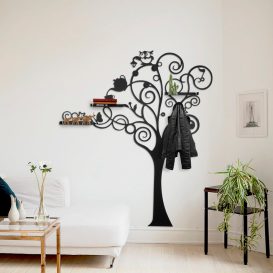 Ağaç WSH-024 Fém fali akasztós dekoráció 158x5x187  Fekete