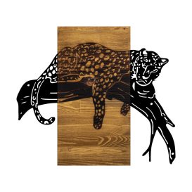 Leopard Fa fali dekoráció 66x3x58  Dió
Fekete