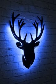 Deer 2 - Blue Dekoratív LED világítás 25x30  Kék