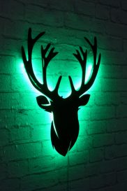 Deer 2 - Green Dekoratív LED világítás 25x30  Zöld