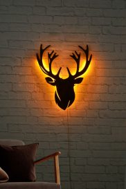 Deer 2 - Yellow Dekoratív LED világítás 25x30  Sárga