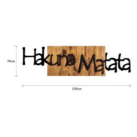 Hakuna Matata 4 Fa fali dekoráció 108x3x30  Fekete-Dió