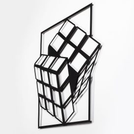 Rubik's Cube Fali fém dekoráció 64x69  Fekete