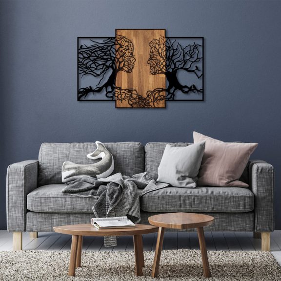 Tree Love - 312 Fa fali dekoráció 125x3x79  Fekete-Dió