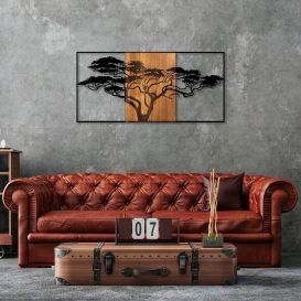 Acacia Tree - 328 Fa fali dekoráció 147x3x70  Fekete-Dió