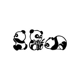 Pandas - 298 Fali fém dekoráció  Fekete