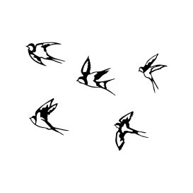 Swallows - 303 Fali fém dekoráció  Fekete
