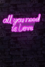 All You Need is Love - Pink Dekoratív műanyag LED világítás 60x2x32  Rózsaszín