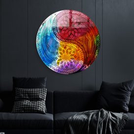 2128 - 60 x 60 Dekoratív edzett üveg festmény 60x60  Multicolor