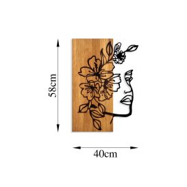 Woman Floral Face - 372 Fa fali dekoráció 41x58  Dió-Fekete